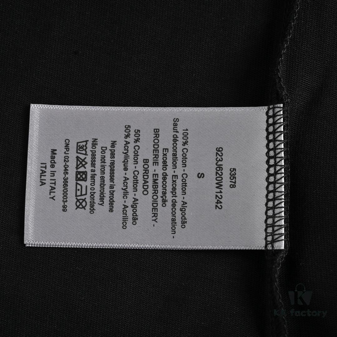 Dior 22SS Embroidered Floral Letter Short-Sleeve