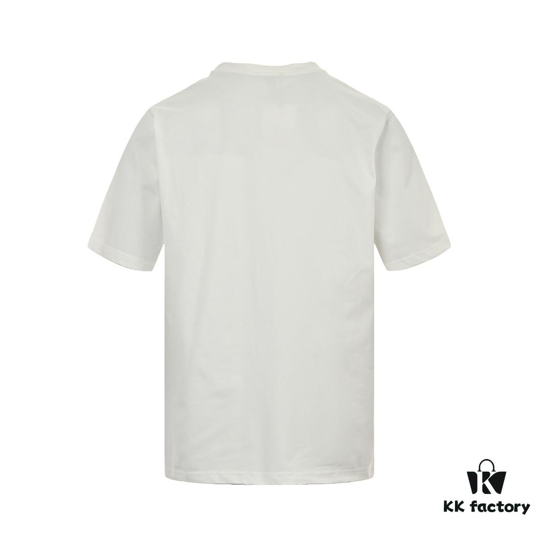 Dior Logo Embroidered Short Sleeve T-Shirt with Double-Layer Toothbrush Stitch