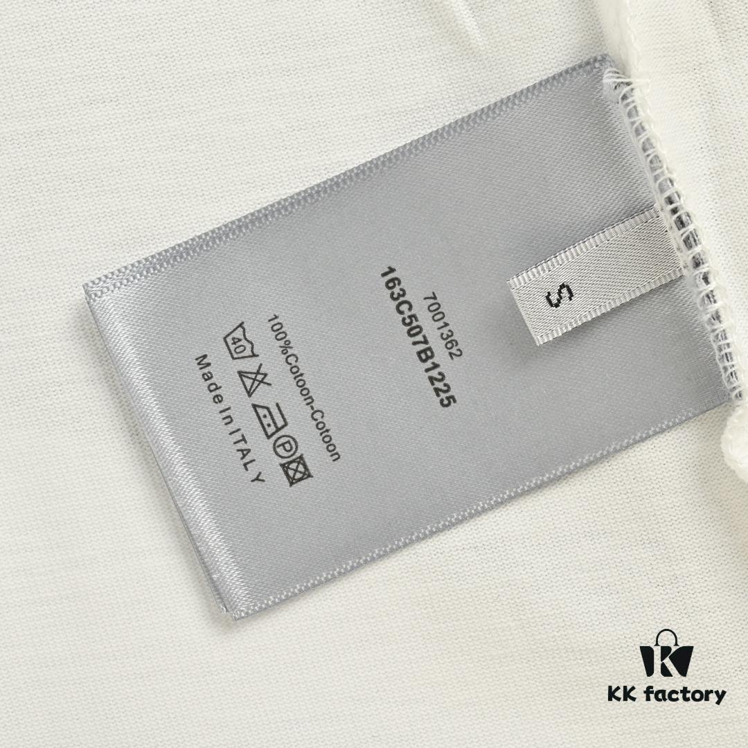 Dior Logo Embroidered Short Sleeve T-Shirt with Double-Layer Toothbrush Stitch