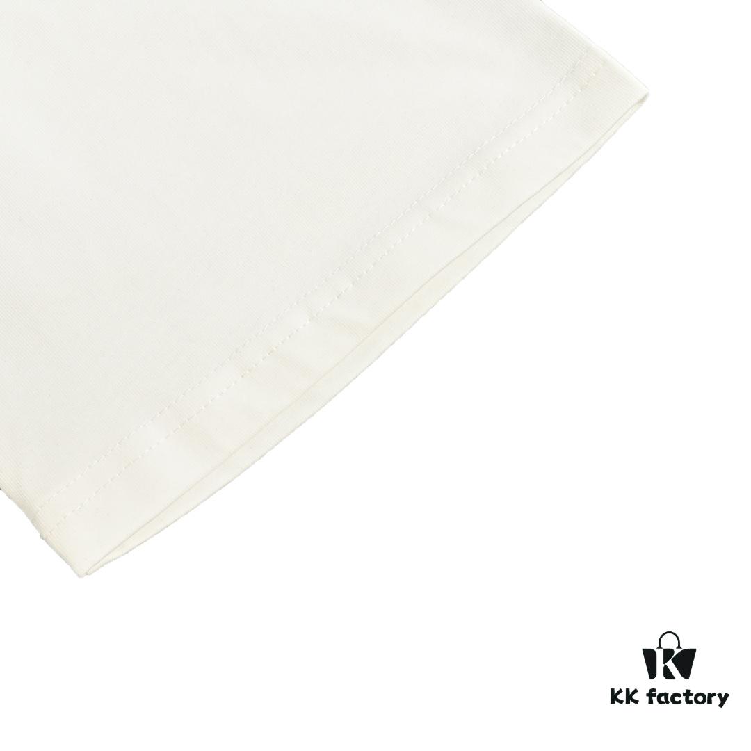 Dior Logo Embroidered Short Sleeve T-Shirt with Double-Layer Toothbrush Stitch