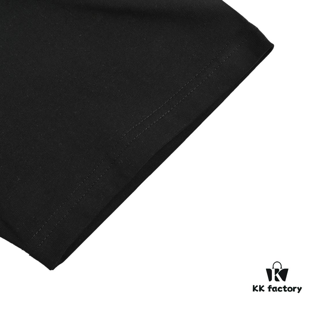 Dior Logo Embroidered Short Sleeve T-Shirt with Double Exposure Brush Stitch