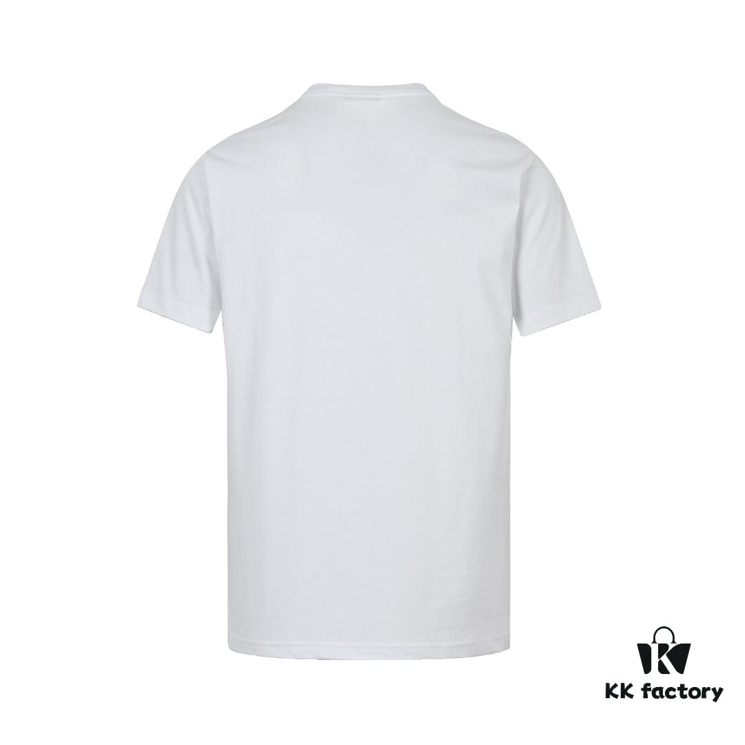 Dior 23SS Embroidered Silver Logo Short Sleeve T-Shirt