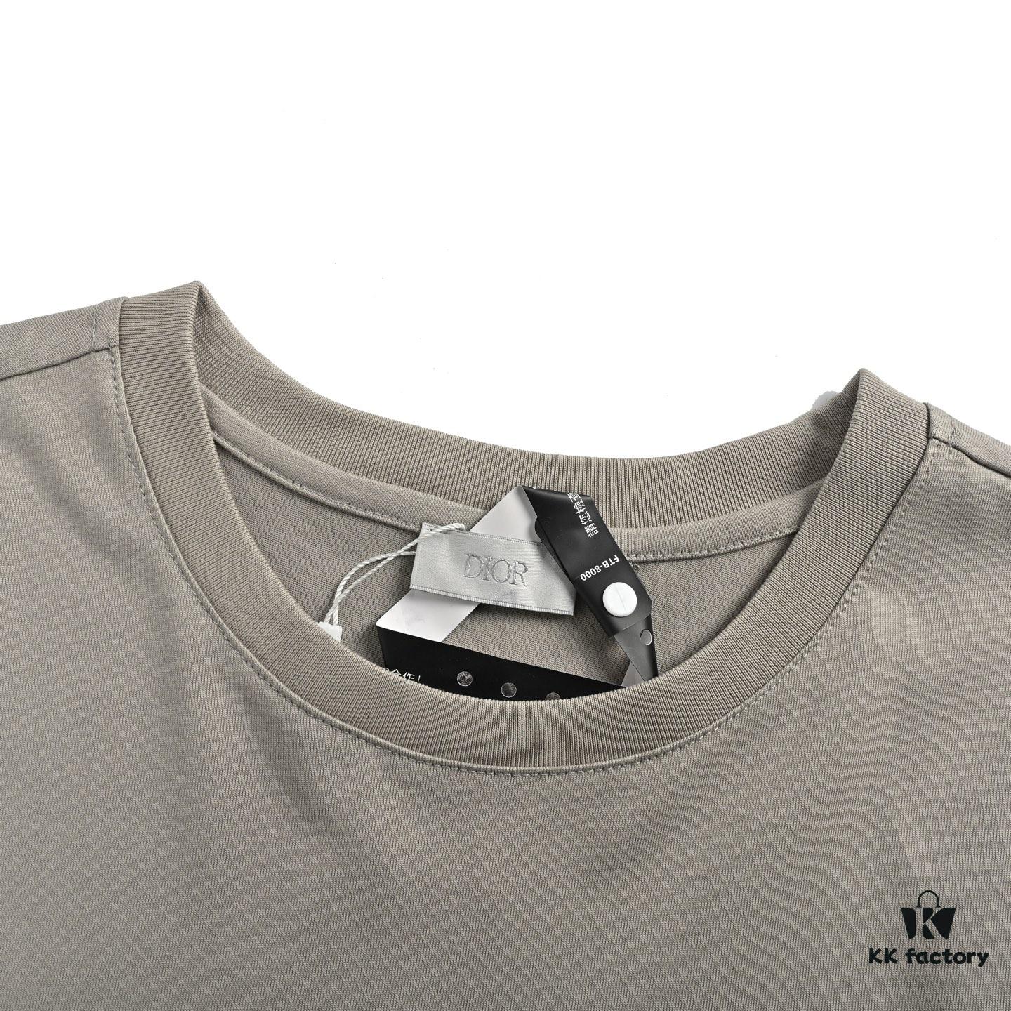 Dior Pocket Embroidered Letter Short Sleeve T-Shirt