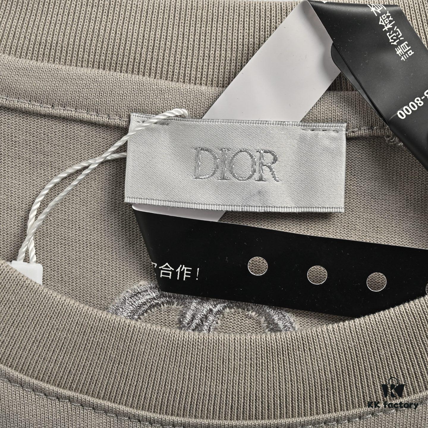 Dior Pocket Embroidered Letter Short Sleeve T-Shirt