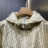 Dio* 25SS Early Spring New Arrival Vintage Monogram Hooded Jacket   Original Development! High-End Production! This hooded jacket features golden Oblique jacquard, revisiting the iconic pattern launched by D*or in 1967. Custom gold taffeta technical jacquard fabric by YB. Embellished with a bee embroidery on the right pocket, adding exquisite detail. Extremely intricate craftsmanship; most importantly, it requires pattern-matching design, making production costs double that of regular jackets. Exceptional texture and quality.