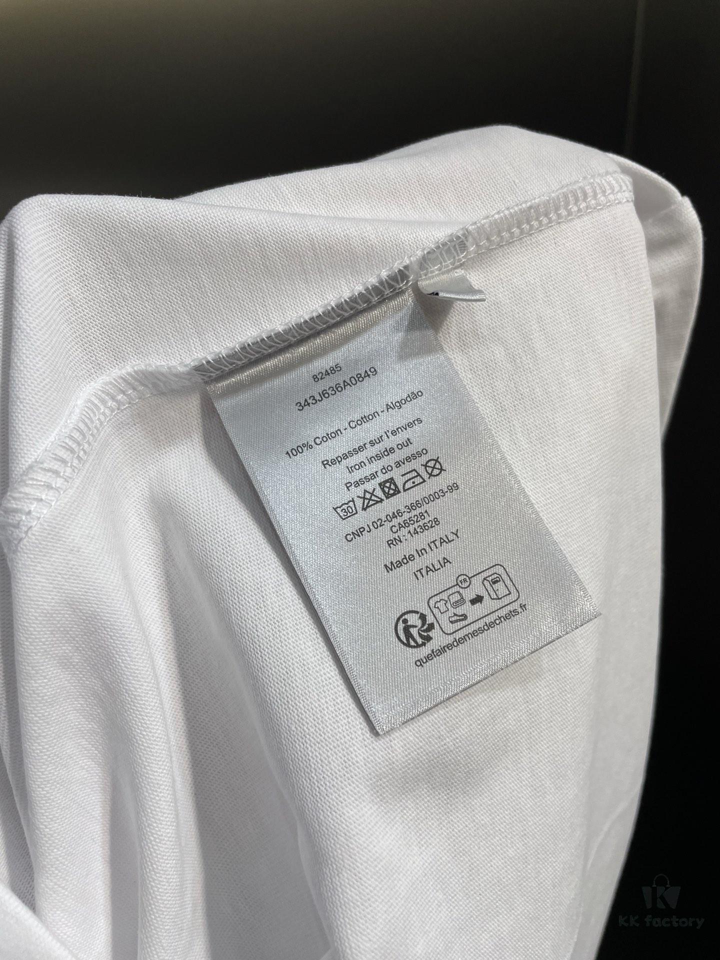 DIOR Letter Embroidered Badge Logo Short Sleeve T-Shirt