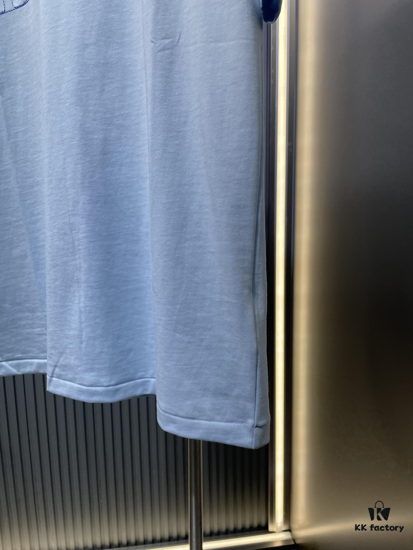 DIOR Letter Embroidery Badge Logo Short Sleeve T-Shirt