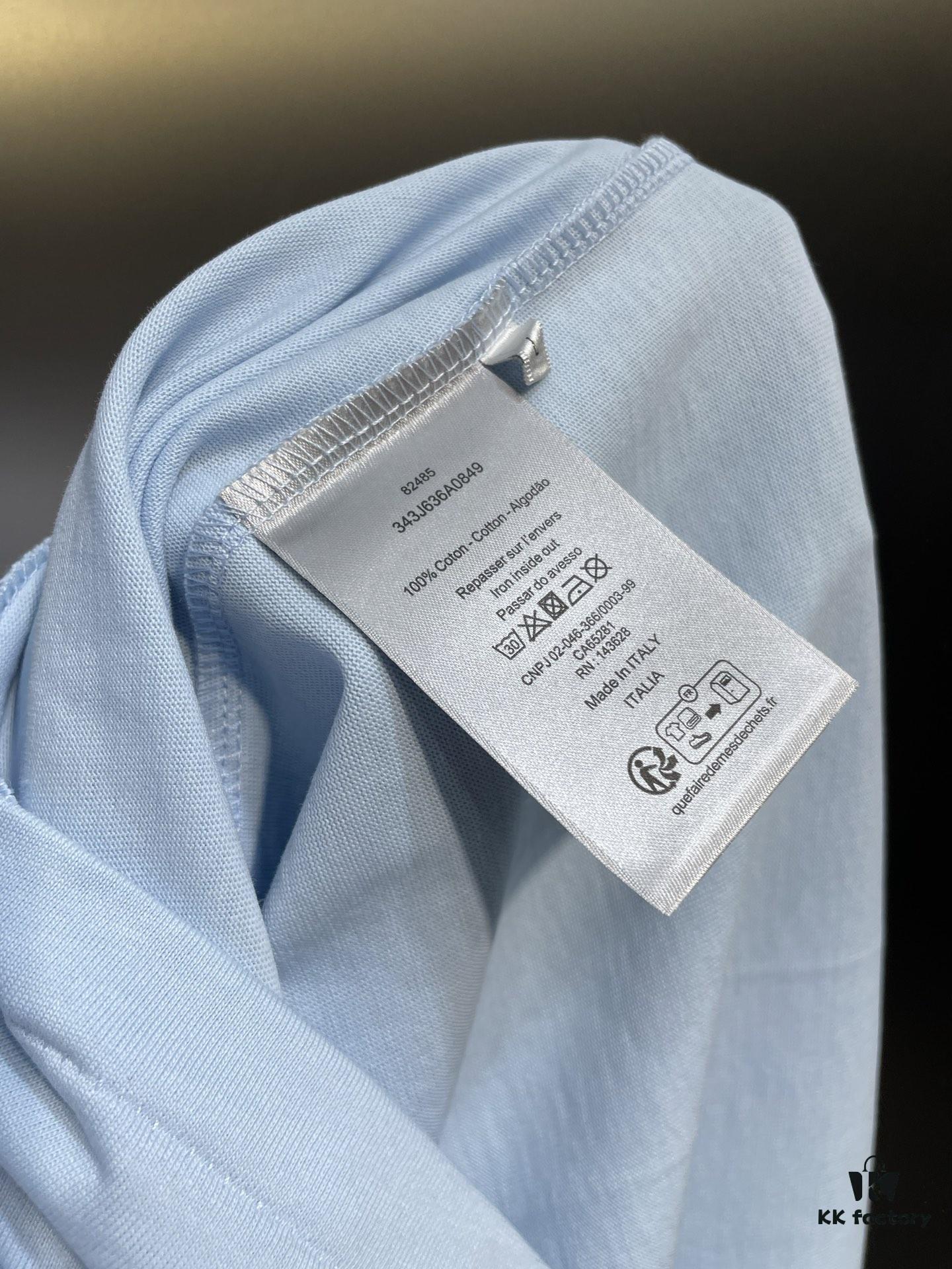 DIOR Letter Embroidery Badge Logo Short Sleeve T-Shirt