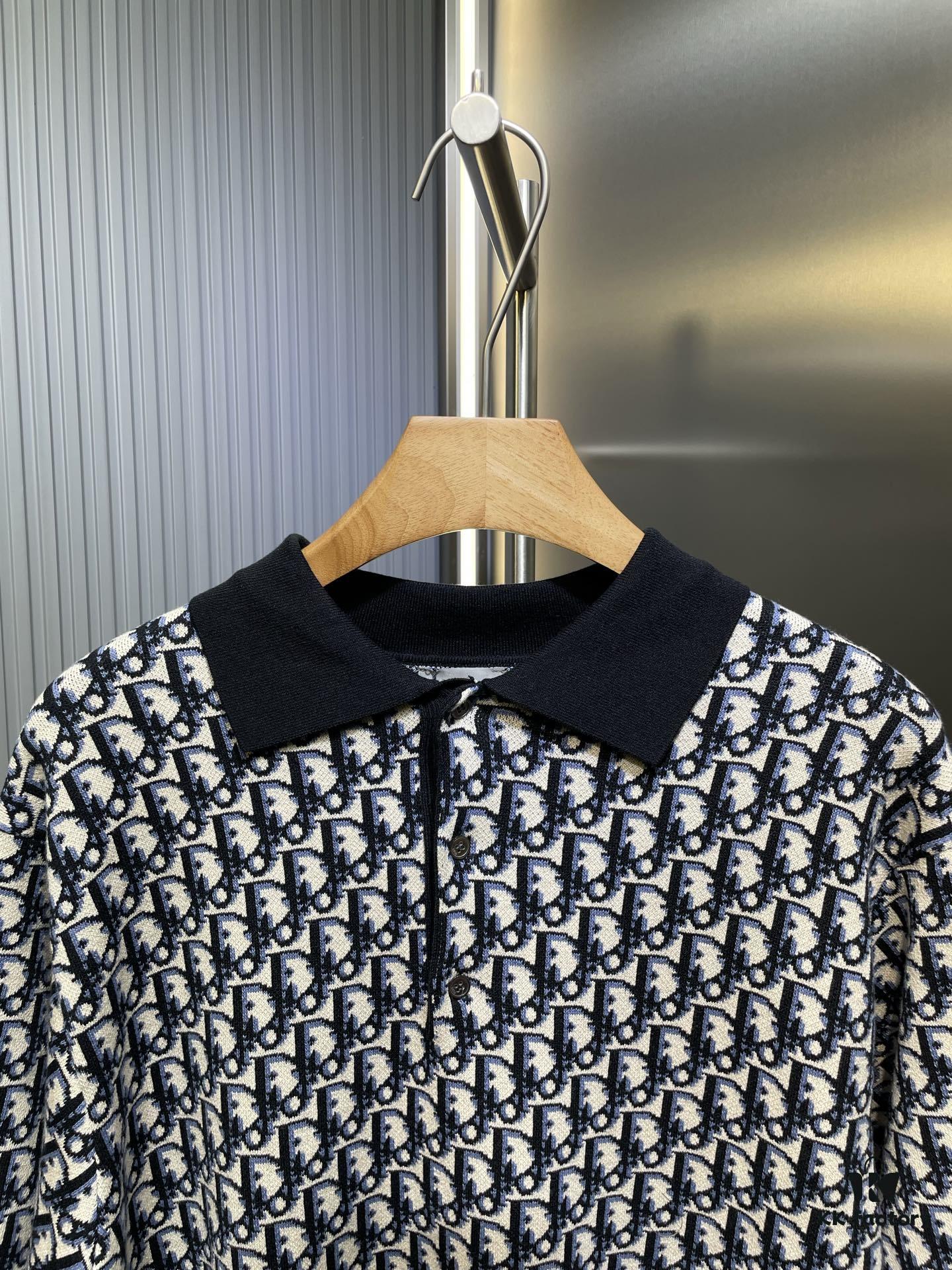 Dior Knit Jacquard Polo Shirt