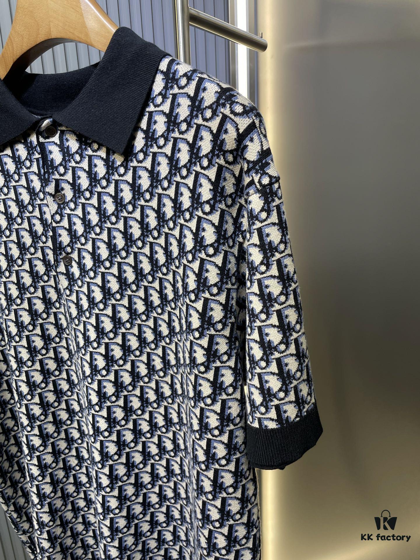 Dior Knit Jacquard Polo Shirt