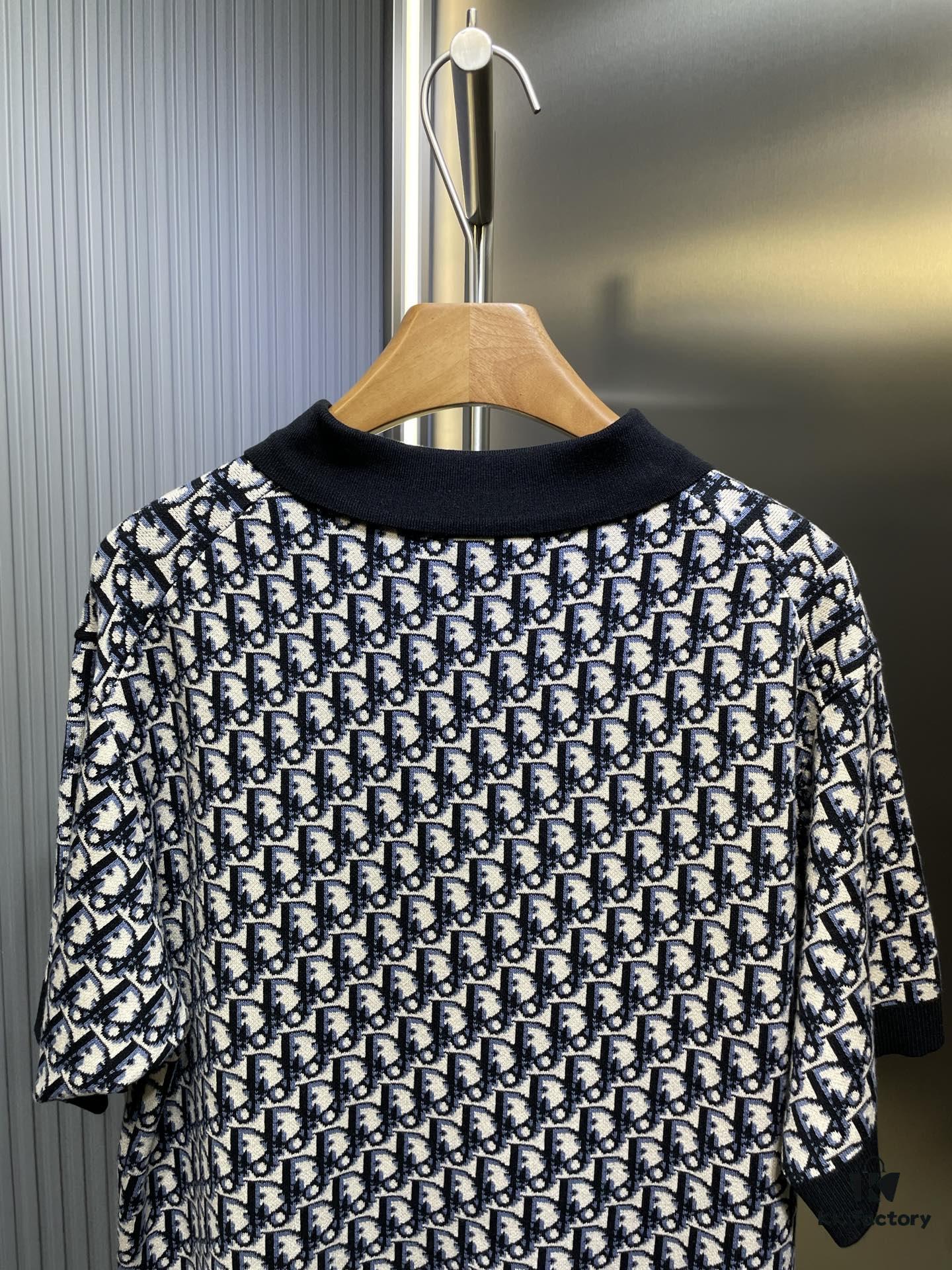 Dior Knit Jacquard Polo Shirt