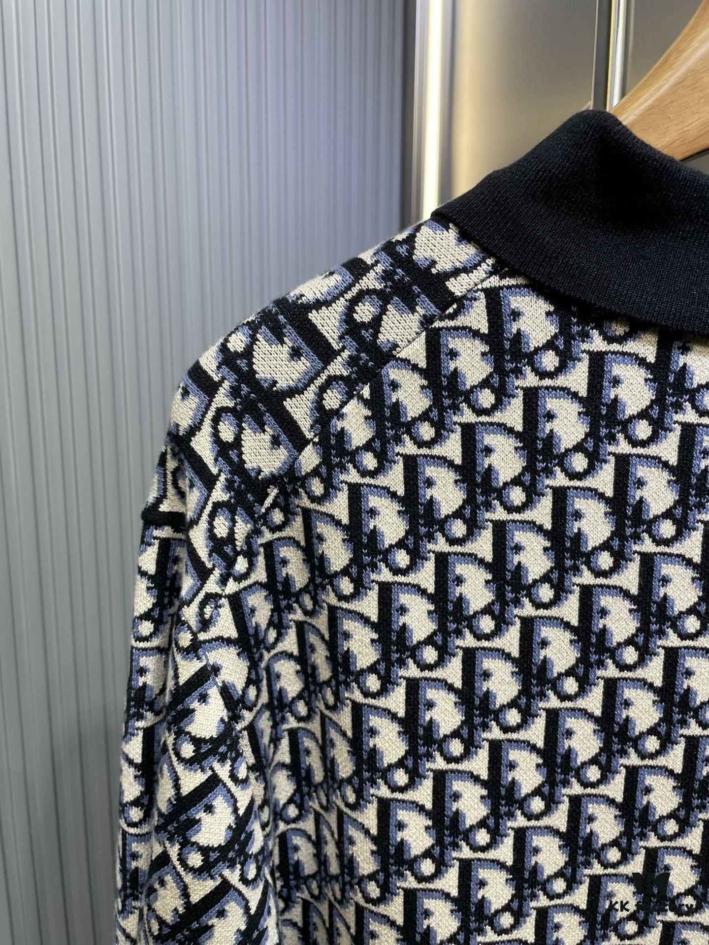 Dior Knit Jacquard Polo Shirt