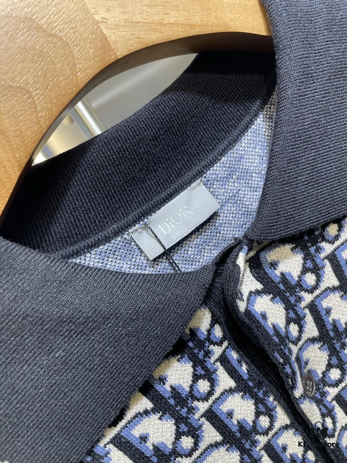 Dior Knit Jacquard Polo Shirt