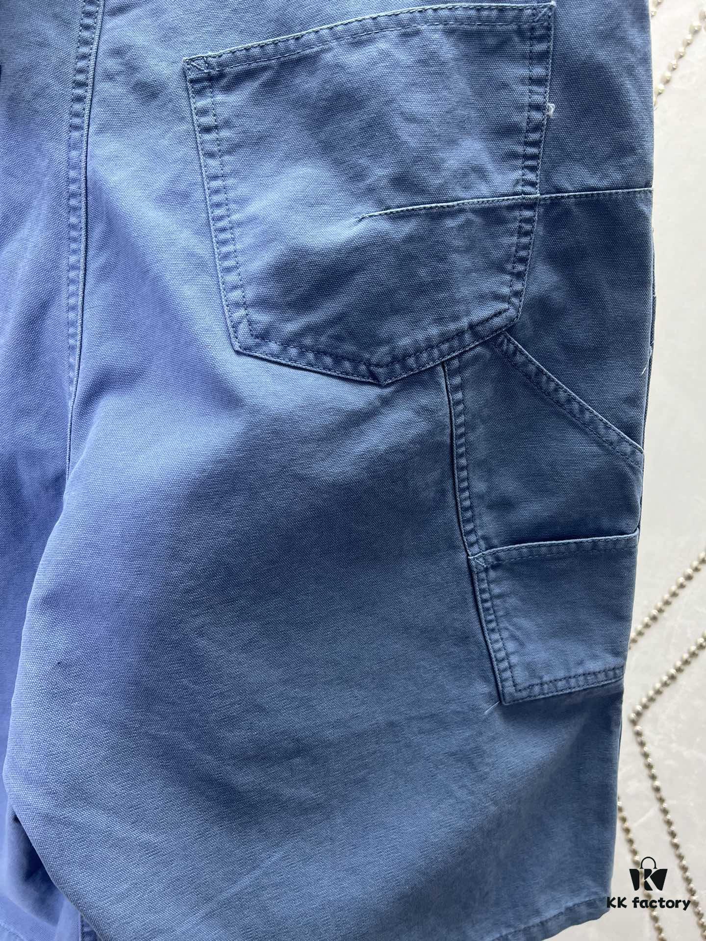 Dior 25SS New Summer Men's Wear Collection Solid Color Letter Embroidery Pure Cotton Denim Shorts