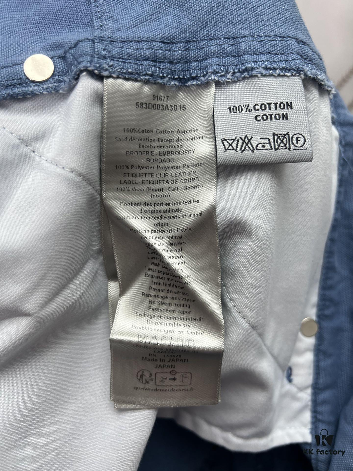 Dior 25SS New Summer Men's Wear Collection Solid Color Letter Embroidery Pure Cotton Denim Shorts