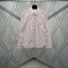 Dior 25ss New Arrival Shirt Combines Modern Style with Traditional Elegance, Crafted from White Cotton Poplin with Pink Stripes, Featuring the Dior For My Real Friends Logo from the DIOR AND HYLTON NEL Collaboration Series