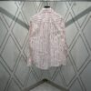 Dior 25ss New Arrival Shirt Combines Modern Style with Traditional Elegance, Crafted from White Cotton Poplin with Pink Stripes, Featuring the Dior For My Real Friends Logo from the DIOR AND HYLTON NEL Collaboration Series