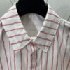 Dior 25ss New Arrival Shirt Combines Modern Style with Traditional Elegance, Crafted from White Cotton Poplin with Pink Stripes, Featuring the Dior For My Real Friends Logo from the DIOR AND HYLTON NEL Collaboration Series