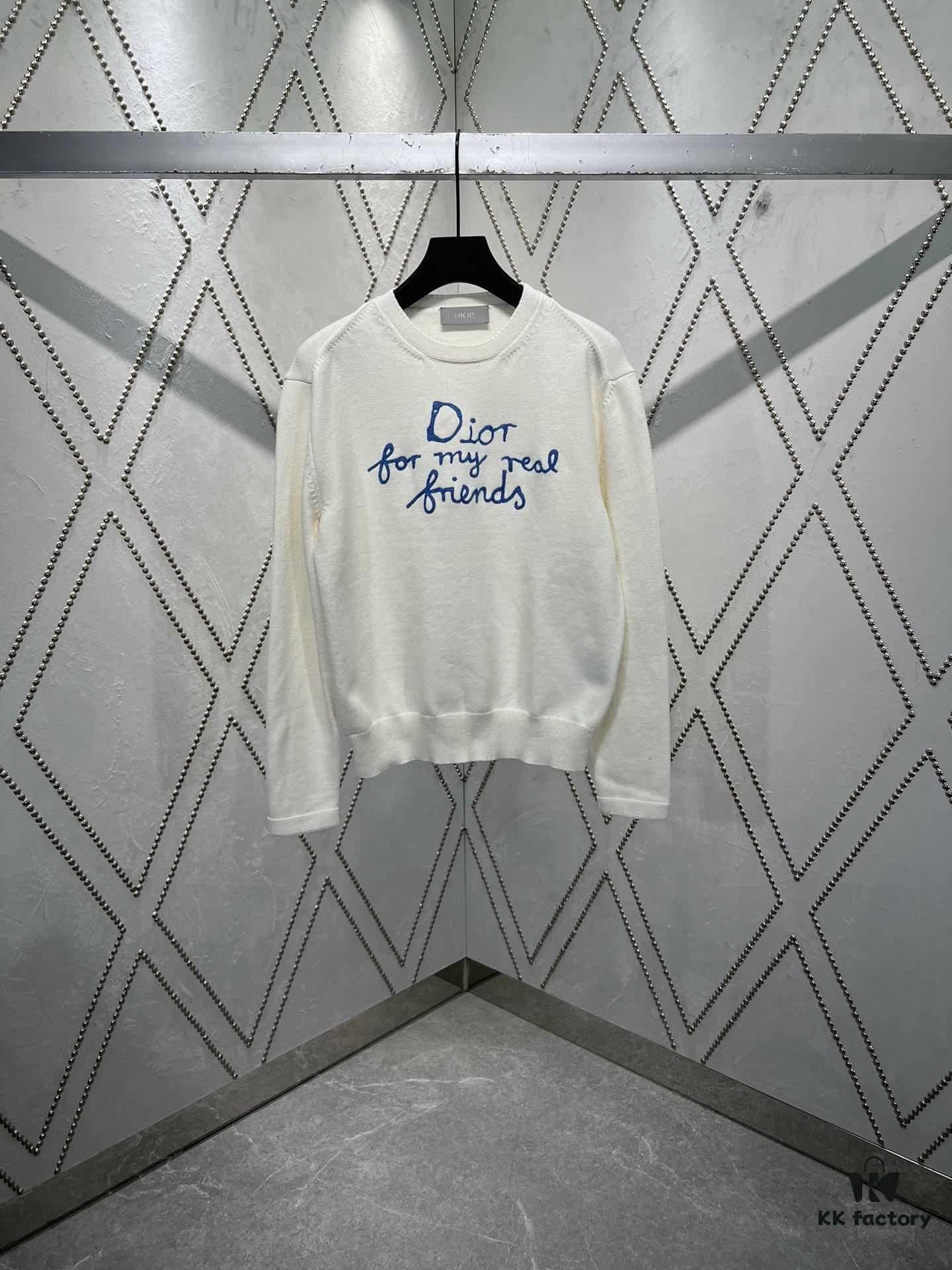 Dior 25SS New Arrivals Knitwear Featuring the Dior For My Real Friends Logo from the DIOR AND HYLTON NEL Collaboration Collection