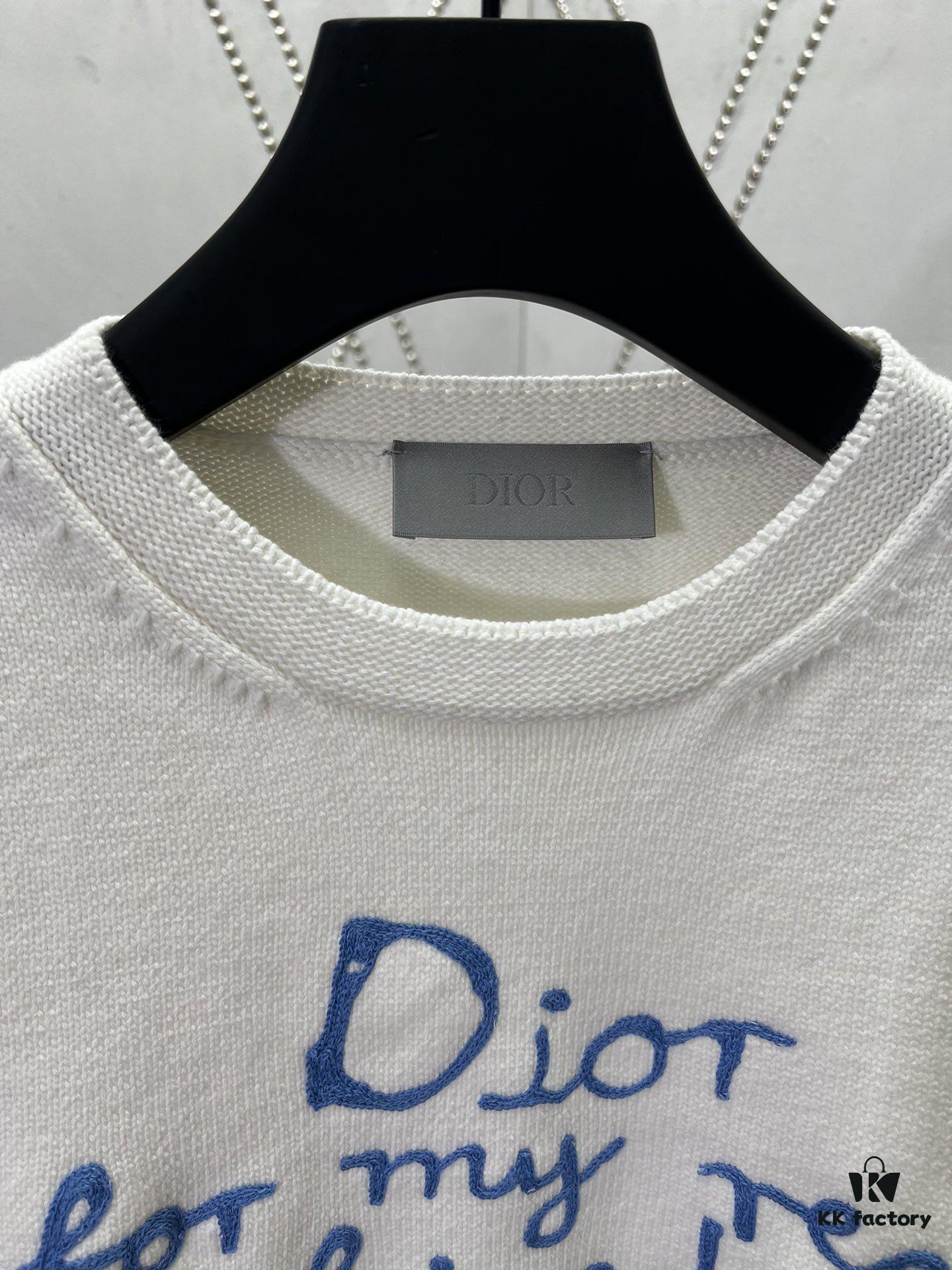 Dior 25SS New Arrivals Knitwear Featuring the Dior For My Real Friends Logo from the DIOR AND HYLTON NEL Collaboration Collection
