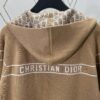 Dior 25SS Classic Best-Selling Reversible Cashmere Hooded Cardigan with Vintage Flower Pattern, High-End Version, Unisex