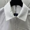 Dior 25SS New Arrival Zip Shirt Featuring the Dior For My Real Friends Logo from the DIOR AND HYLTON NEL Collaboration Collection, Crafted in White Cotton Twill with a Full Metal Zip Closure and Buttoned Flap Pocket at the Chest, Stylish Design for a Refined Modern Casual Look
