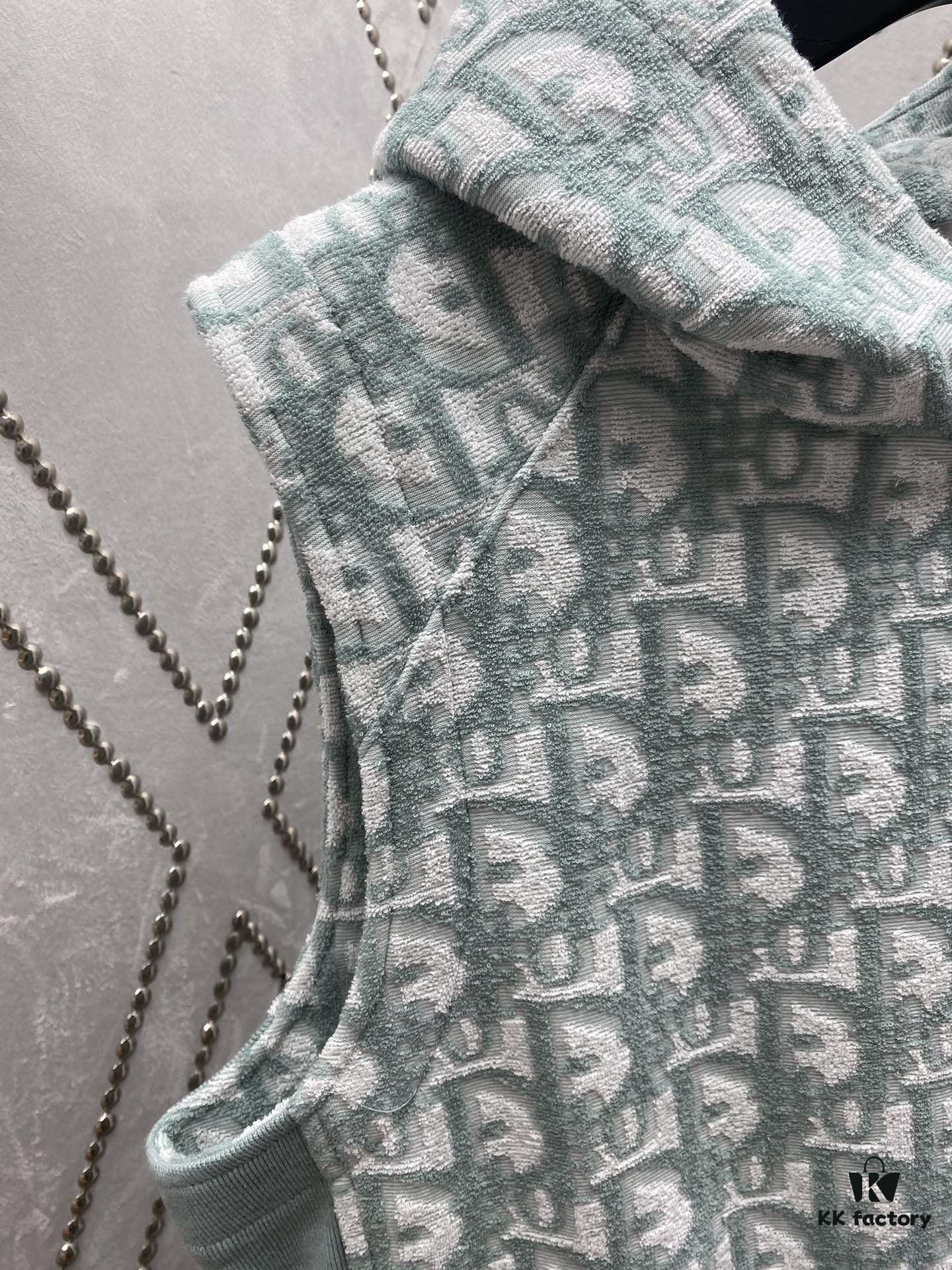 Dior 24SS New Arrival Sleeveless Hooded Sweatshirt from the 2024 Beachwear Capsule Collection, Featuring the Iconic Oblique Print