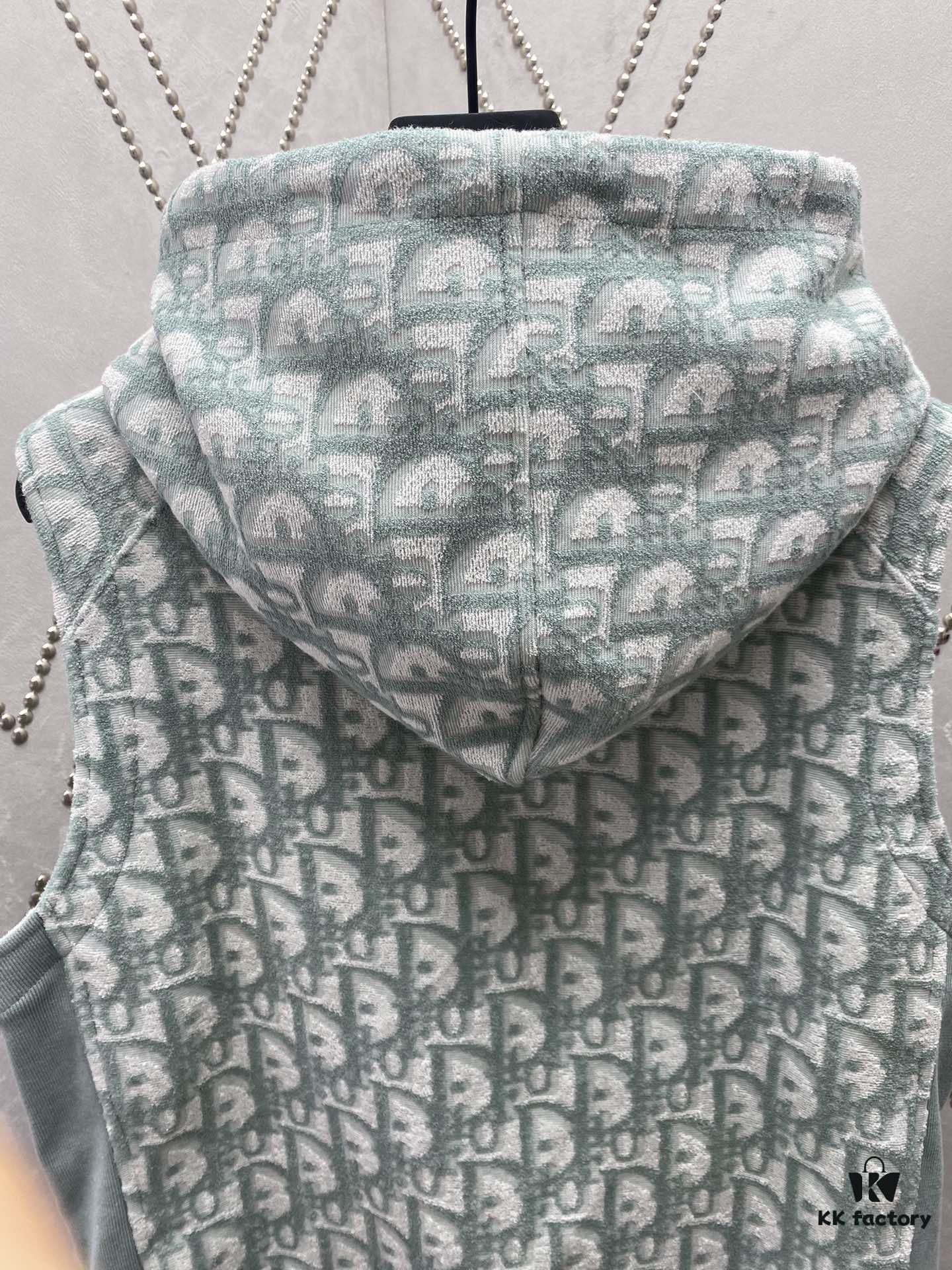 Dior 24SS New Arrival Sleeveless Hooded Sweatshirt from the 2024 Beachwear Capsule Collection, Featuring the Iconic Oblique Print