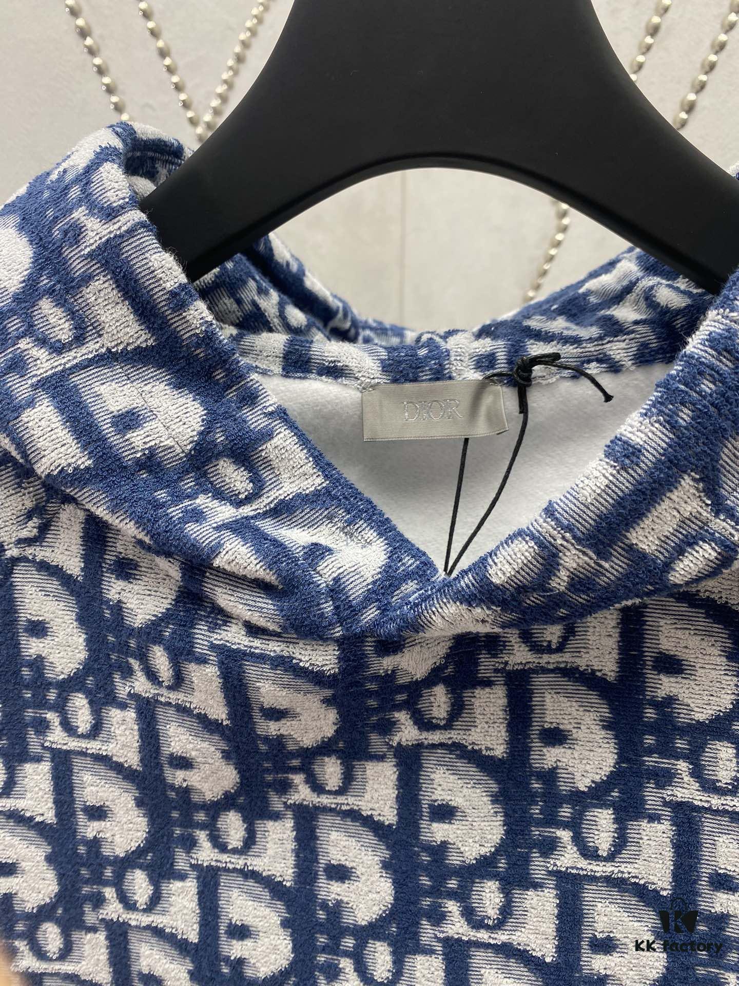 Dior 24SS New Arrival Sleeveless Hooded Sweatshirt from the 2024 Beachwear Capsule Collection, Featuring the Iconic Oblique Print