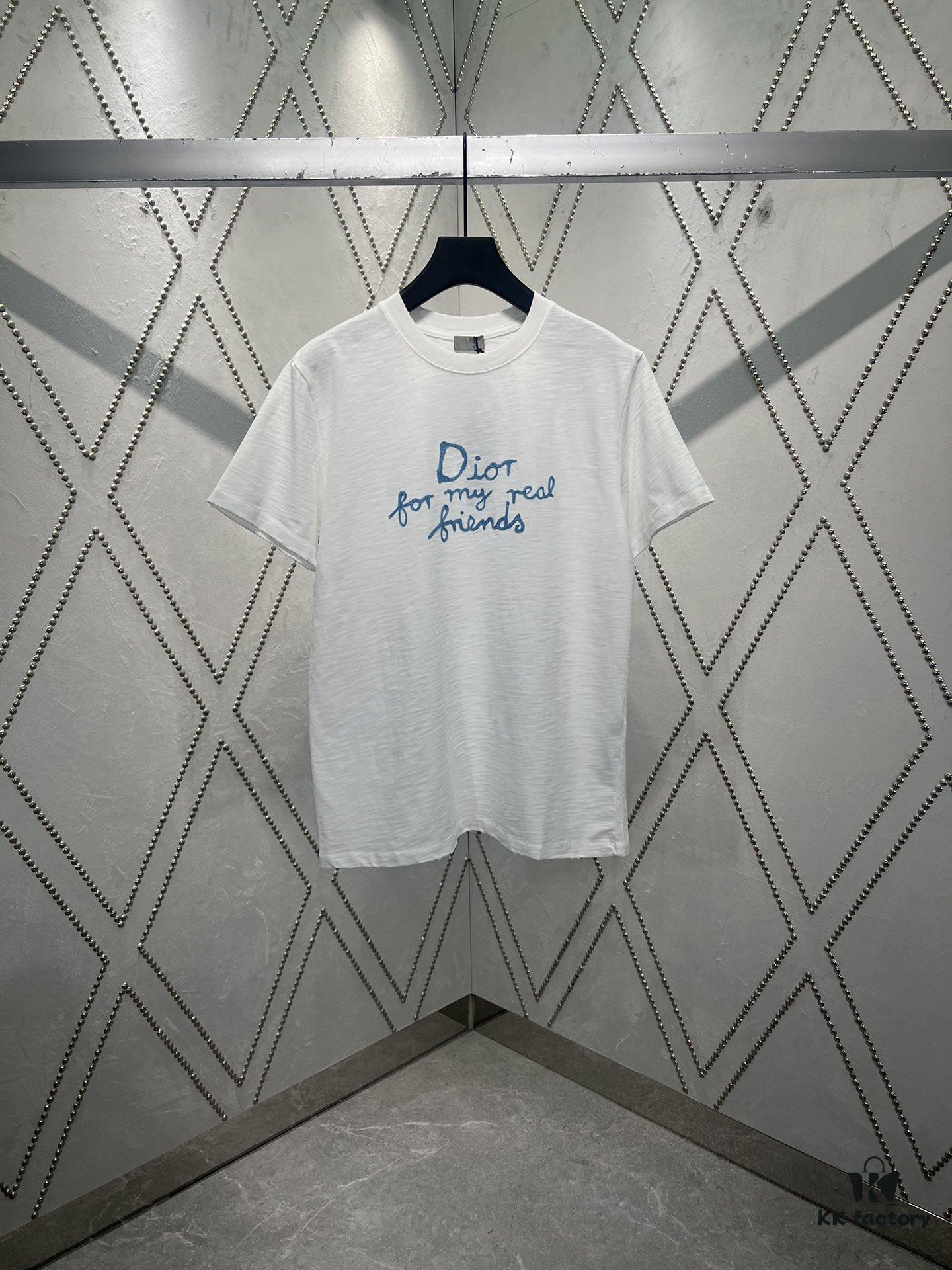 Dior 25SS New Arrival T-Shirt from the Dior and Hylton Nel Collaboration Collection Features 'Dior For My Real Friends' Logo