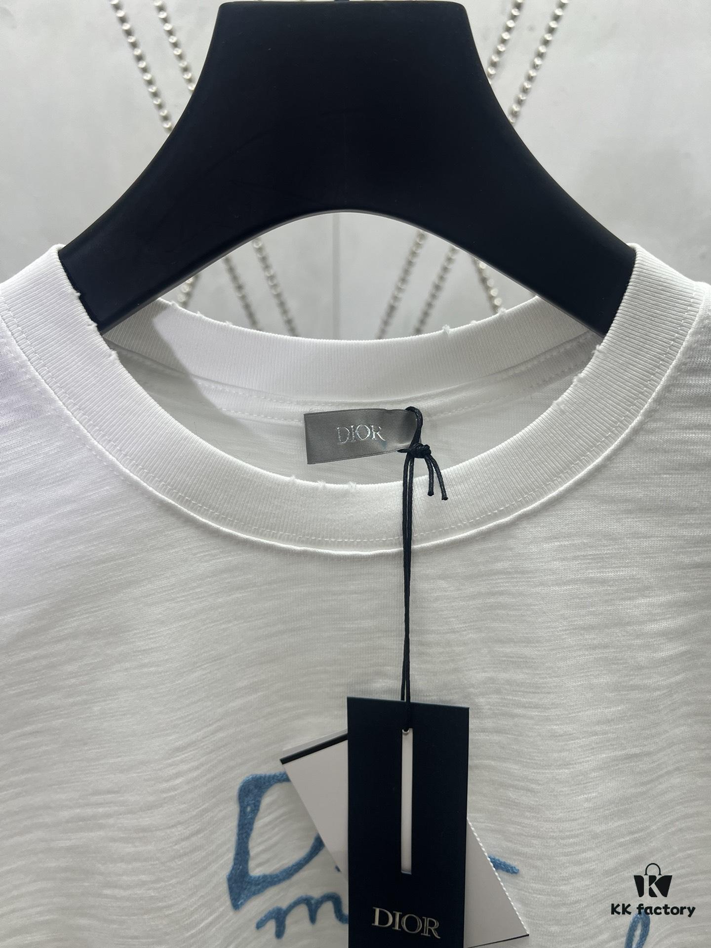 Dior 25SS New Arrival T-Shirt from the Dior and Hylton Nel Collaboration Collection Features 'Dior For My Real Friends' Logo