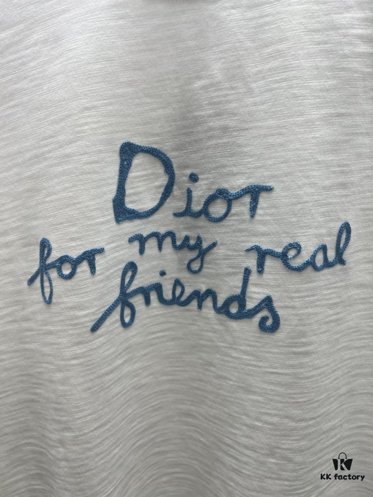 Dior 25SS New Arrival T-Shirt from the Dior and Hylton Nel Collaboration Collection Features 'Dior For My Real Friends' Logo