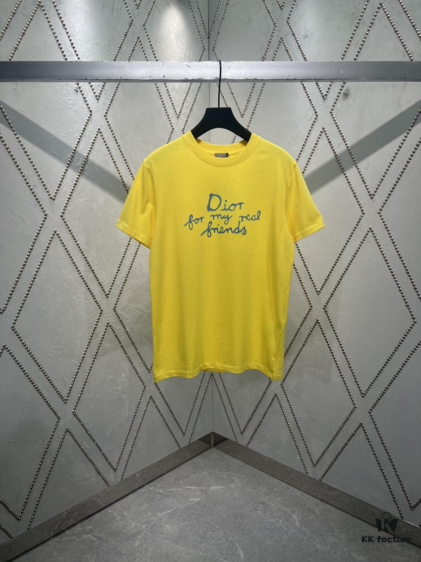 Dior 25SS New Arrival T-Shirt Featuring the Dior For My Real Friends Logo from the DIOR AND HYLTON NEL Collaboration Collection