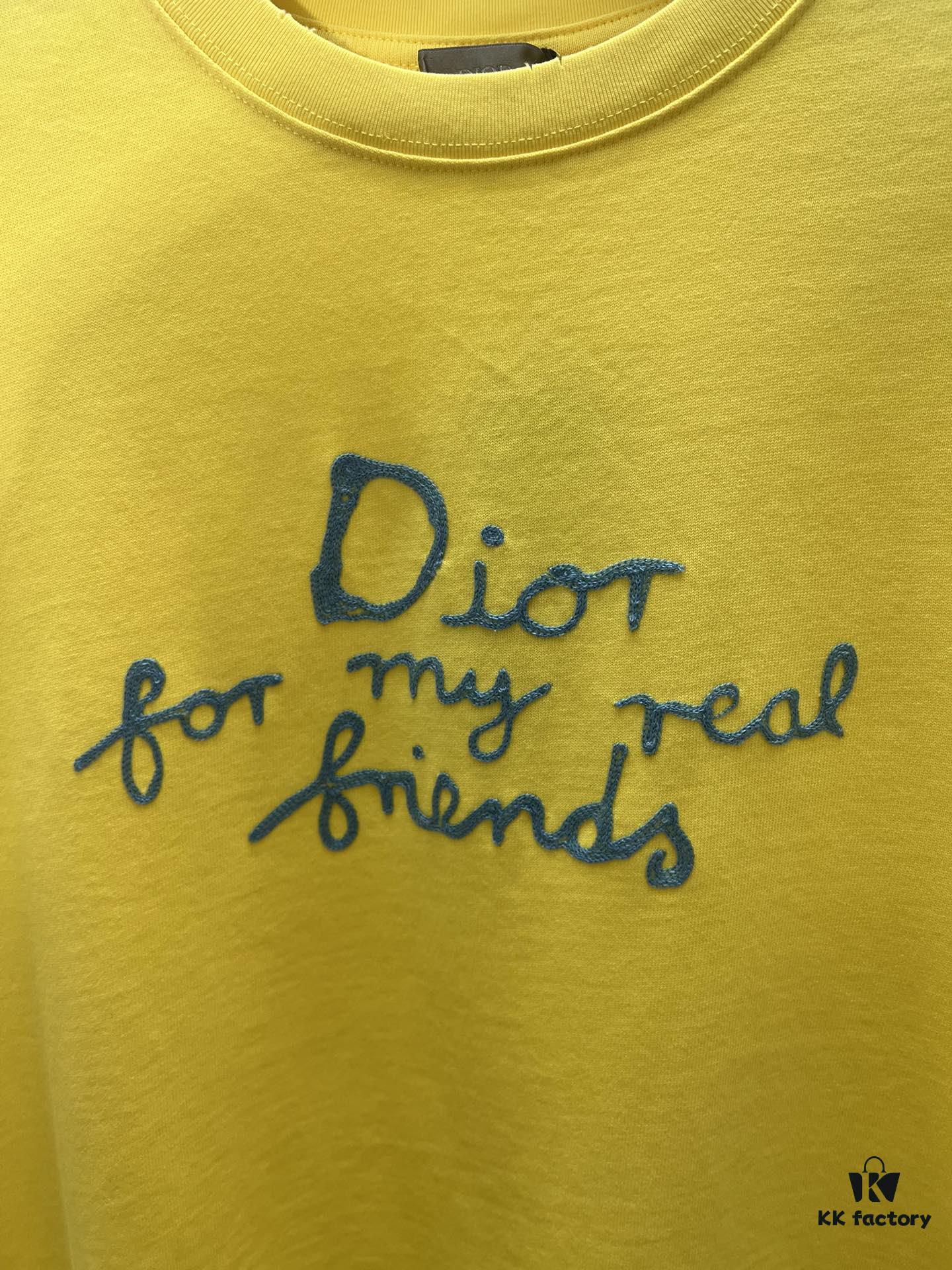 Dior 25SS New Arrival T-Shirt Featuring the Dior For My Real Friends Logo from the DIOR AND HYLTON NEL Collaboration Collection