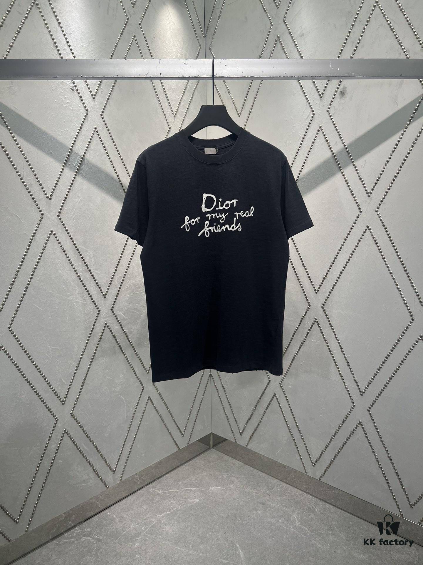 Dior 25SS New Arrival T-Shirt from the Dior and Hylton Nel Collaboration Collection Features 'Dior For My Real Friends' Logo