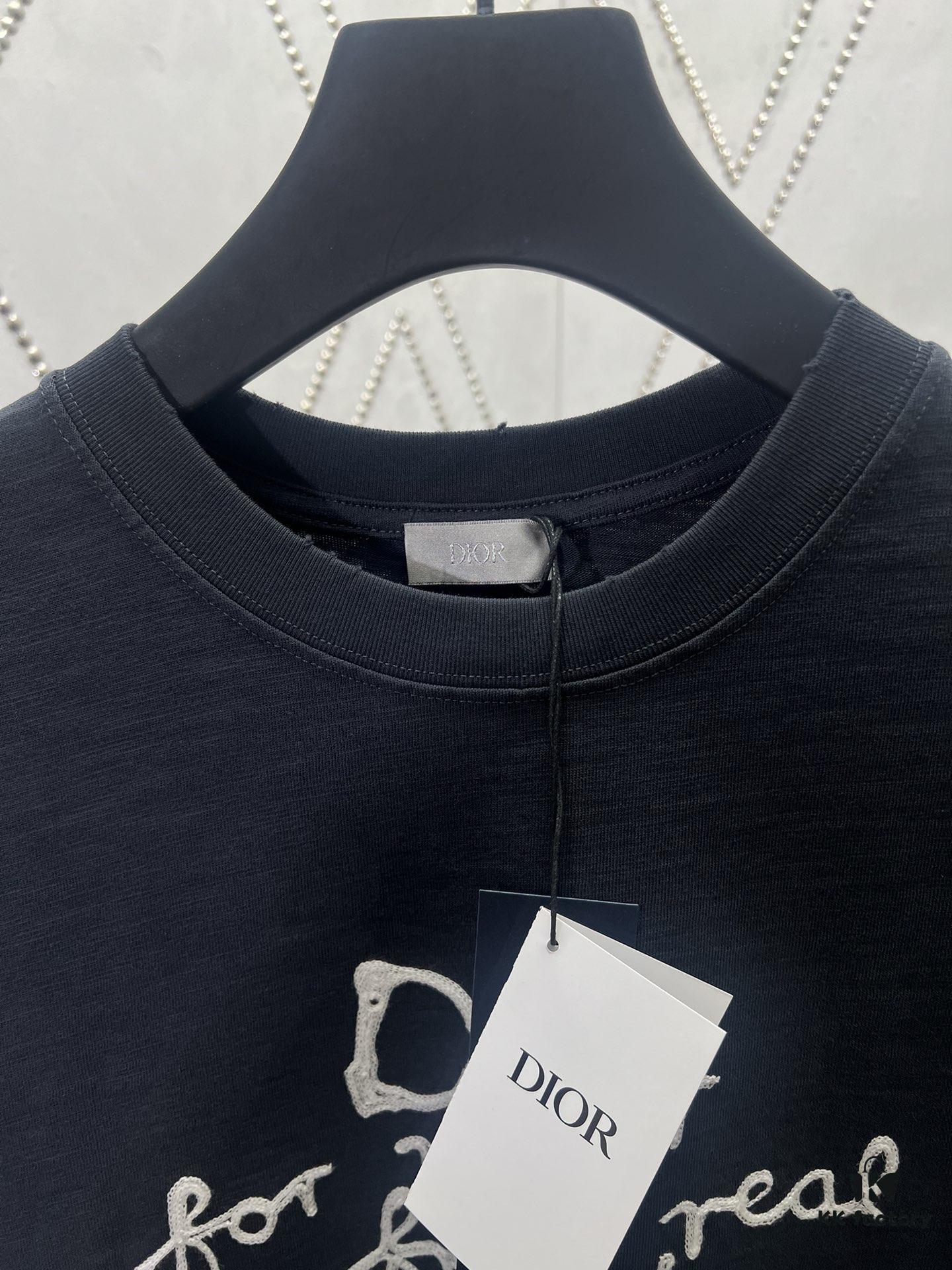 Dior 25SS New Arrival T-Shirt from the Dior and Hylton Nel Collaboration Collection Features 'Dior For My Real Friends' Logo