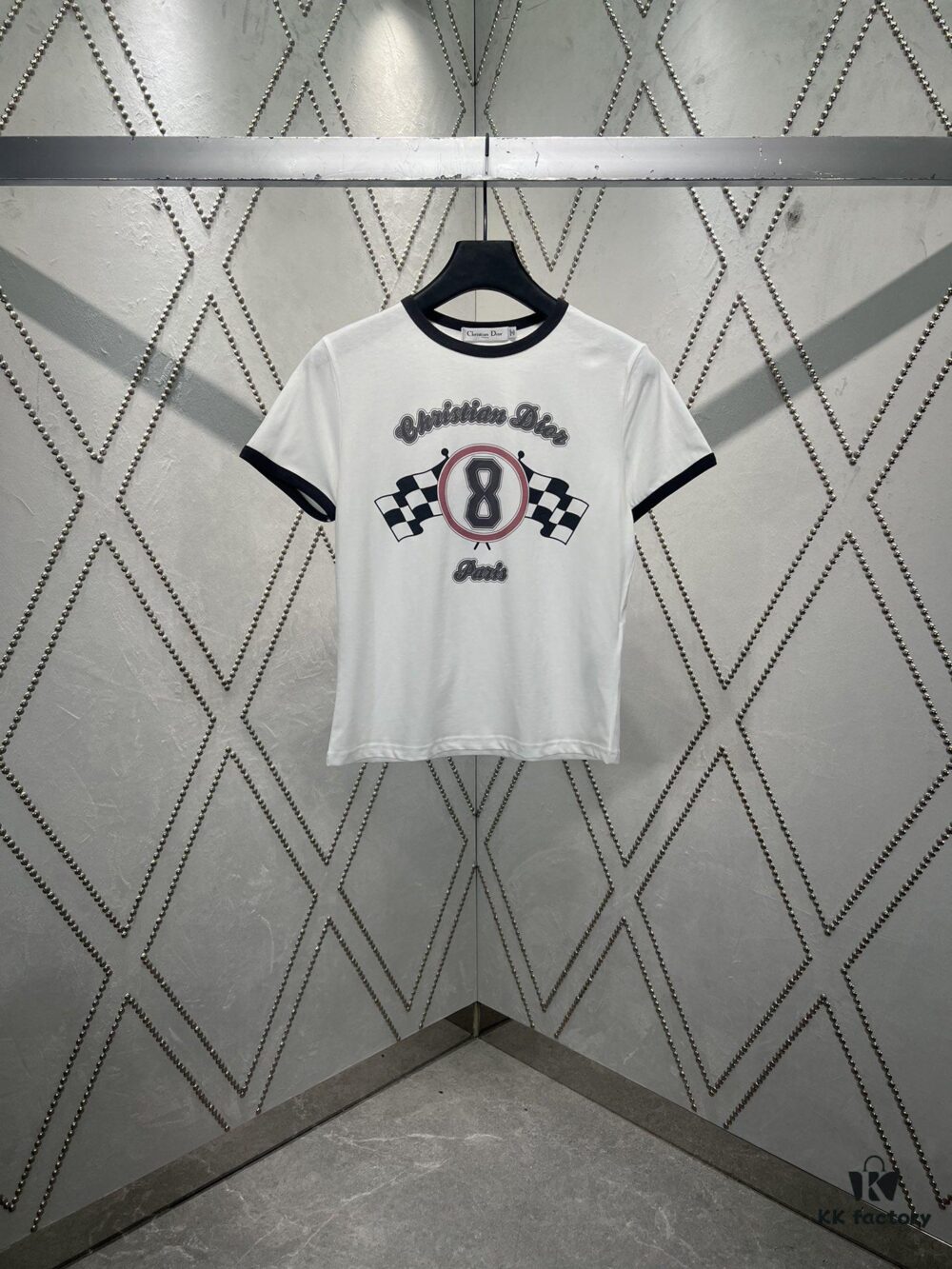 Dior 25SS Early Spring New Arrival Sporty Checkered Print T-Shirt