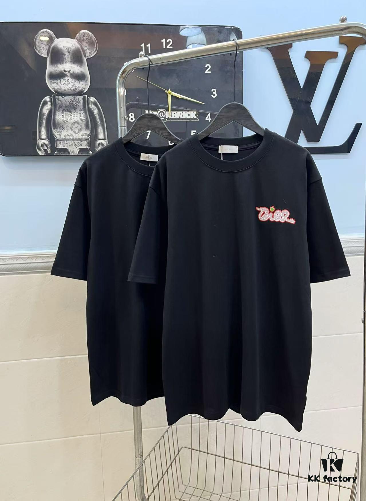 DIOR 2025 Year of the Snake Limited Edition Embroidered Snake Short Sleeve T-Shirt