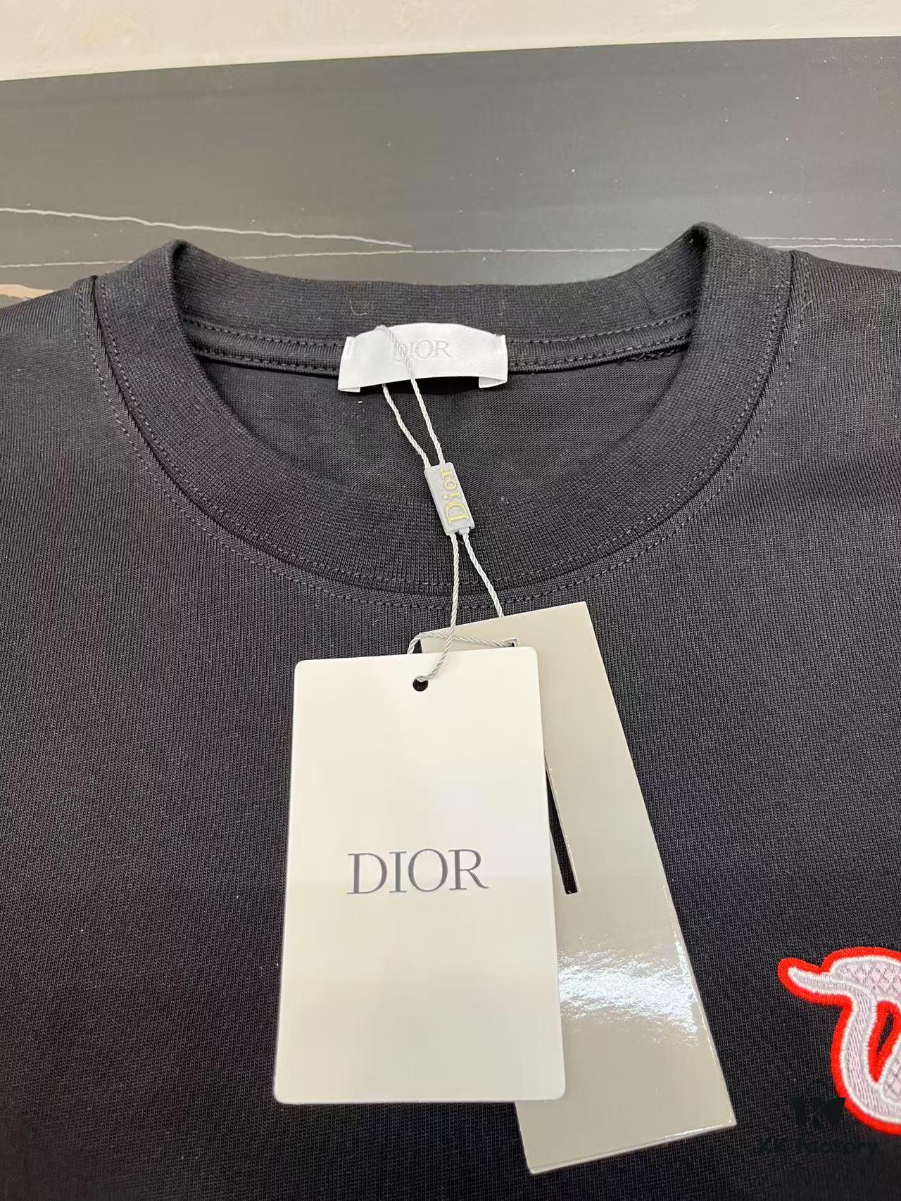 DIOR 2025 Year of the Snake Limited Edition Embroidered Snake Short Sleeve T-Shirt