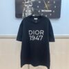 DIOR Dior Embroidered Round Neck Short Sleeve T-Shirt, 280g Double-Layer Pure Cotton Fabric, Exquisite Thousands-of-Needle Embroidery on Chest, Soft and Comfortable Fit, Premium Three-Label Version, Unisex Design