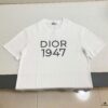 DIOR Dior Embroidered Round Neck Short Sleeve T-Shirt, 280g Double-Layer Pure Cotton Fabric, Exquisite Thousands-of-Needle Embroidery on Chest, Soft and Comfortable Fit, Premium Three-Label Version, Unisex Design