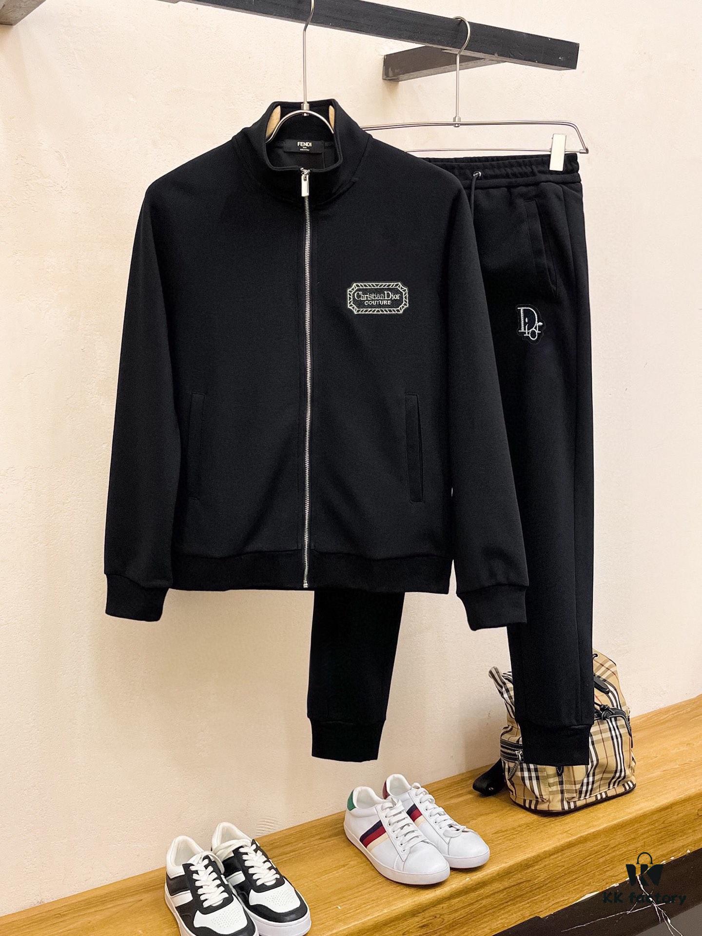 DIOR (Blessing for Plus-Size) New 2025 Best-Selling Cardigan Sweatshirt Set – Premium Authentic Design, 100% Natural High-Quality Roman Cotton, Comfortable Fit, Elegant and Refined with Original Hardware