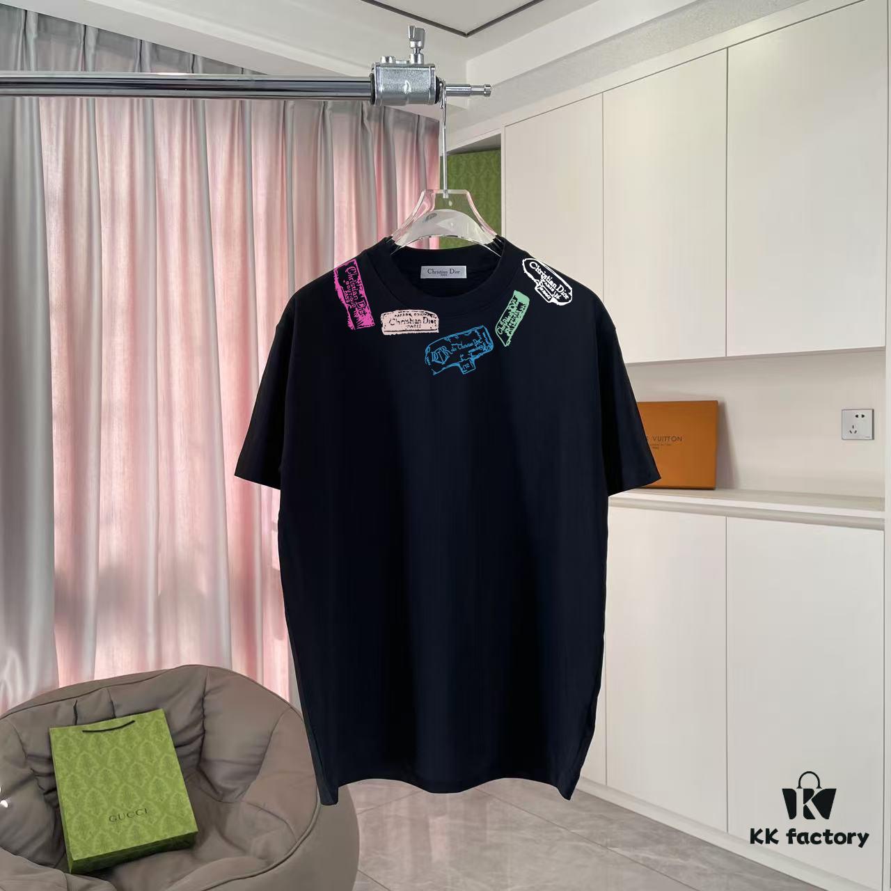 Dior 2025 Summer New Arrival Personalized Letter Logo Print Short-Sleeve T-Shirt, Custom 300g Fabric, Unisex