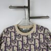 New DIOR Knit Round-Neck Sweater Full Print Jacquard Monogram Short-Sleeve Unisex T-Shirt