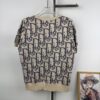 New DIOR Knit Round-Neck Sweater Full Print Jacquard Monogram Short-Sleeve Unisex T-Shirt