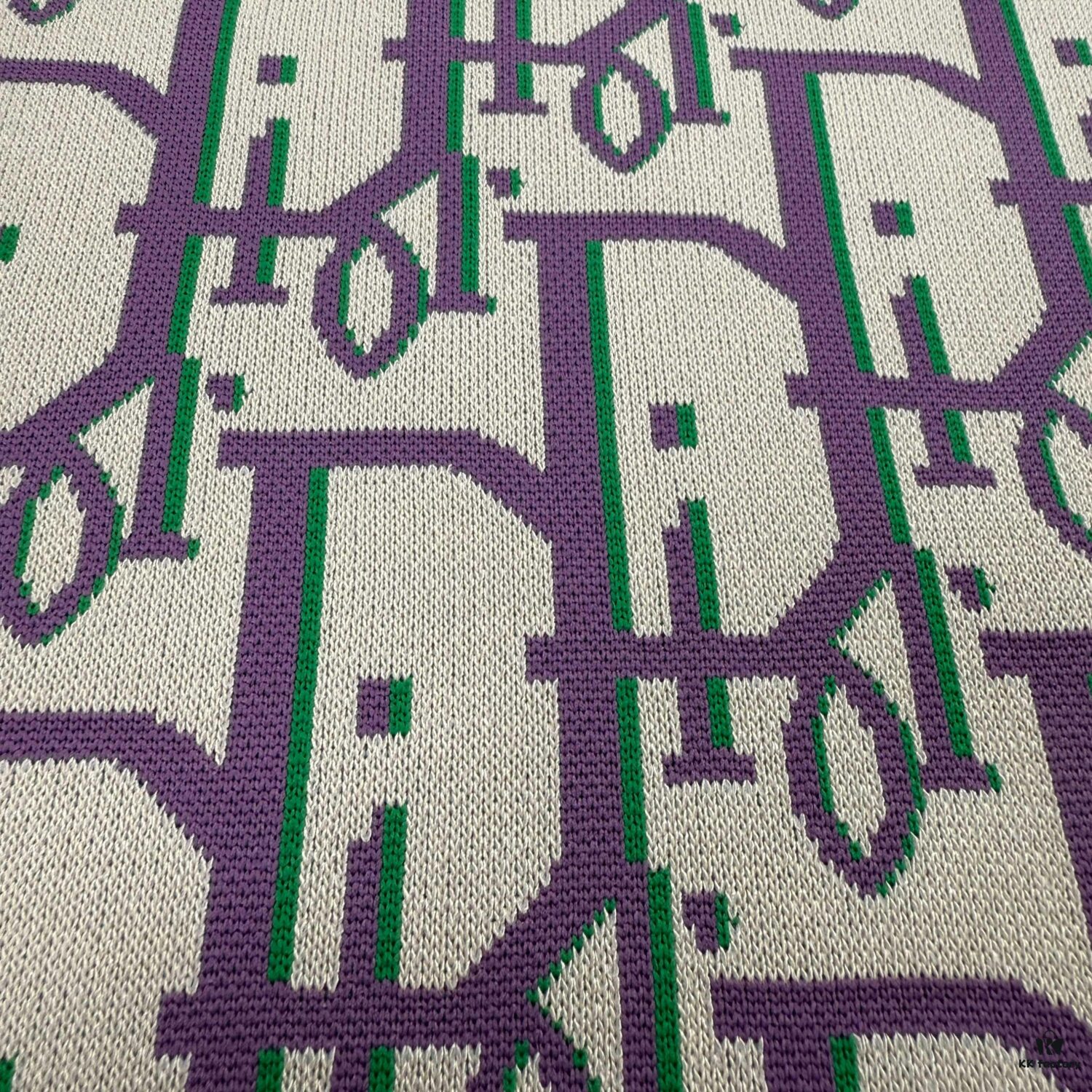 New DIOR Knit Round-Neck Sweater Full Print Jacquard Monogram Short-Sleeve Unisex T-Shirt