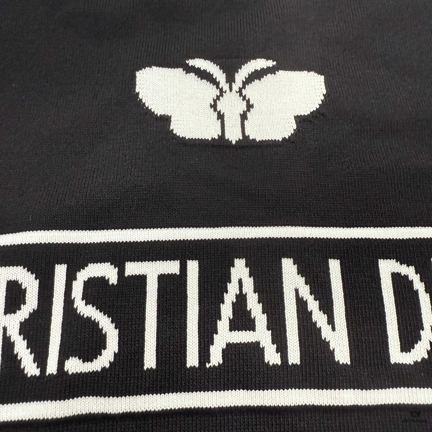 New Dior 24SS Unisex Knitwear with Butterfly Jacquard, Slim Ribbed Fit, Polo Collar Design