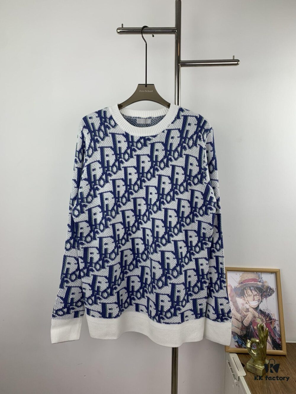 New Dior 23SS Monogram Jacquard Wool Knit Sweater, High Quality