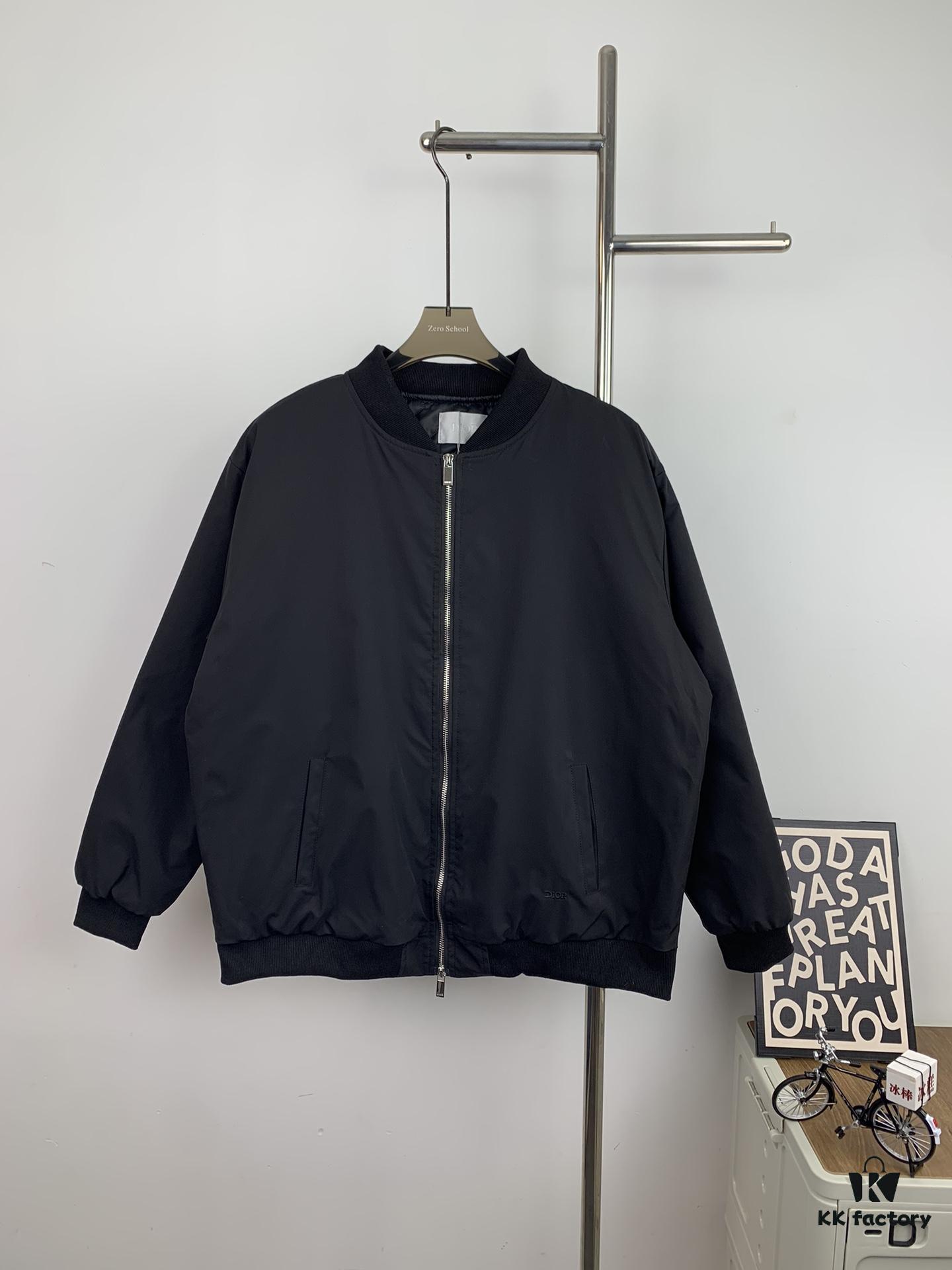 New Dior CD23SS Embroidered Back Letter Pilot Jacket Coat - Thickened Cotton Outerwear for Fall and Winter, Unisex