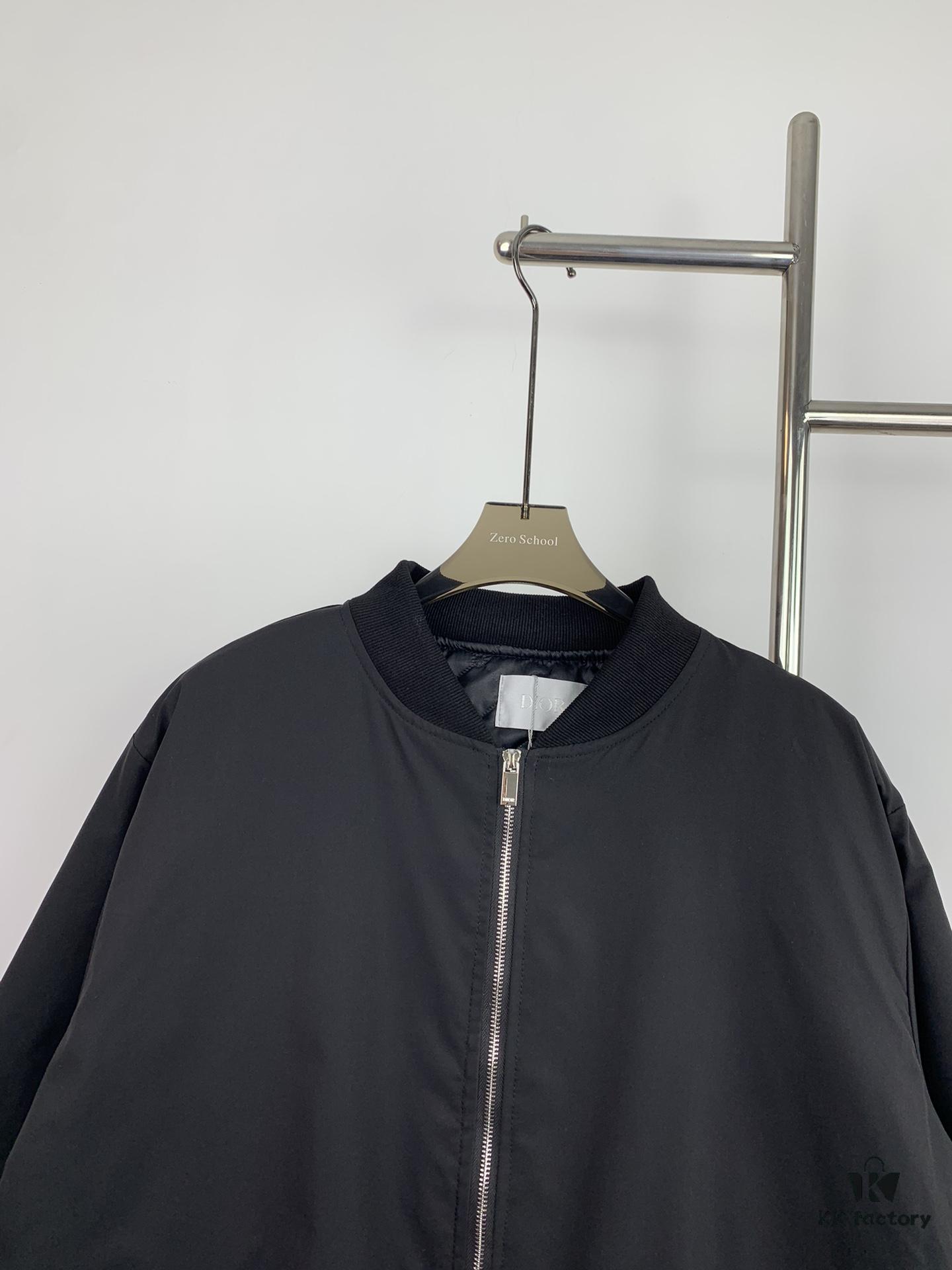 New Dior CD23SS Embroidered Back Letter Pilot Jacket Coat - Thickened Cotton Outerwear for Fall and Winter, Unisex